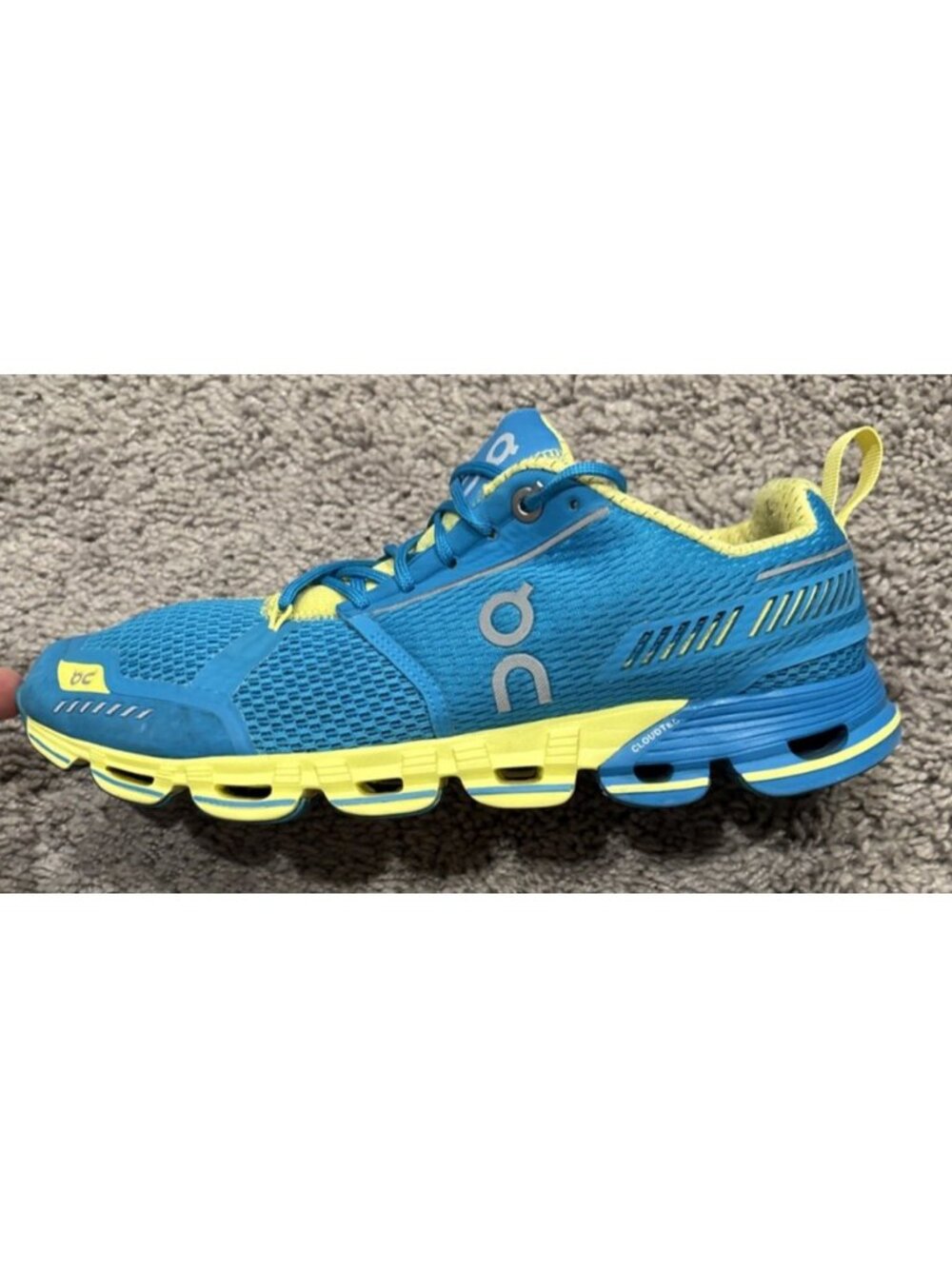 On Cloud Cloudtec Womens Running Shoes Sneakers Turquoise Yellow Size 8.5